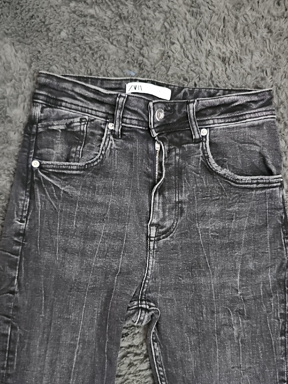 Zara Black High-Rise Slim Pre Faded Jeans Size 29